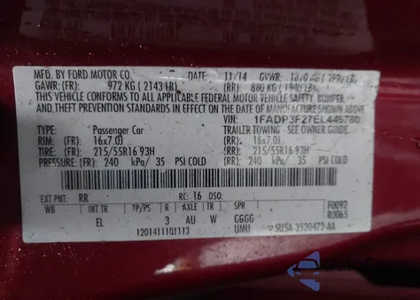 2014 Ford Focus Se из США, поврежденный, VIN 1FADP3F27EL446780